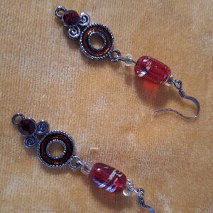 Earrings, Red Drop